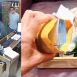 Lima Melgar y la canasta enviada por la alcaldesa de Ensenada.