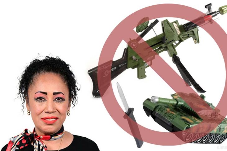 Diputada Rebeca Peralta y juguetes bélicos.