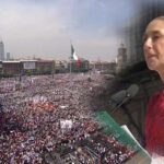 Claudia Sheinbaum en el zócalo capitalino.