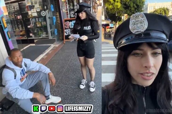 Mizzy haciendo multas de broma en Hollywood.