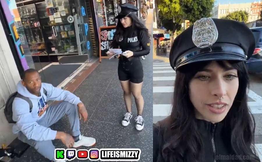 Mizzy haciendo multas de broma en Hollywood.