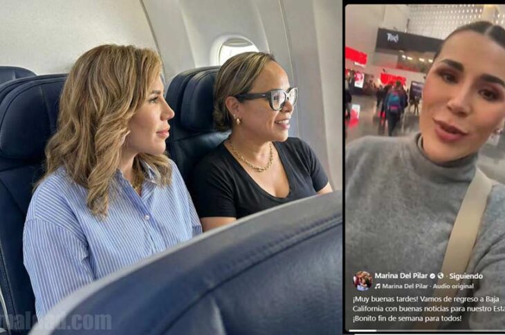 Marina del Pilar en imagen presuntamente hecha con IA y captura de pantalla de su video.