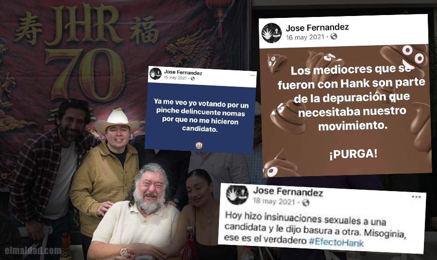 Samaniego junto a Hank y sus posts de hace años.