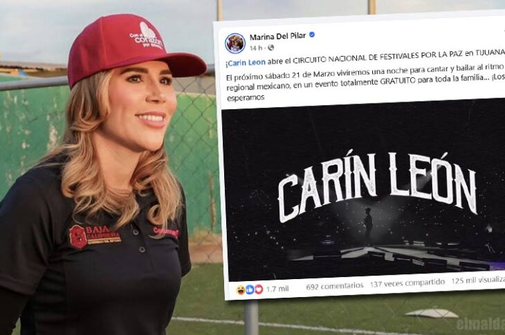 Marina del Pilar y post promocional de Carin Leon.