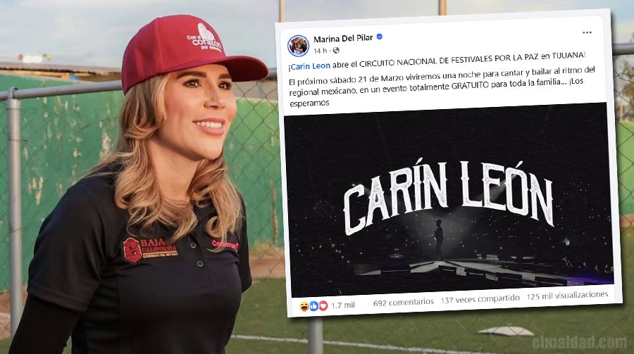 Marina del Pilar y post promocional de Carin Leon.