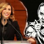 Marina del Pilar y dibujo del regaño de Claudia Sheinbaum.