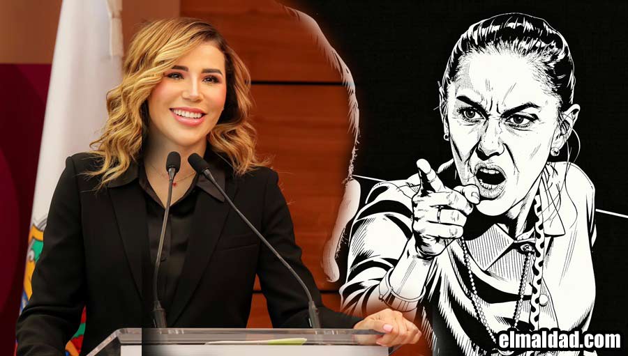 Marina del Pilar y dibujo del regaño de Claudia Sheinbaum.