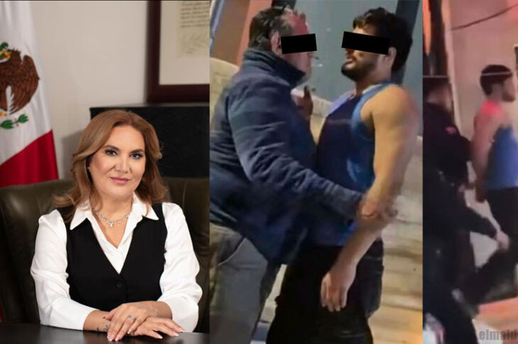 Miriam Cano y su hijo detenido por agredir manifestantes.