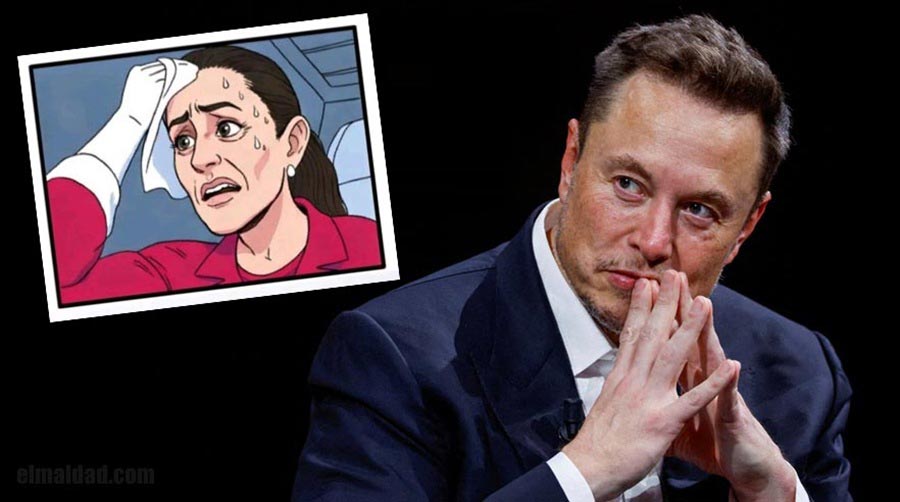 Meme de Claudia Sheinbaum y Elon Musk.