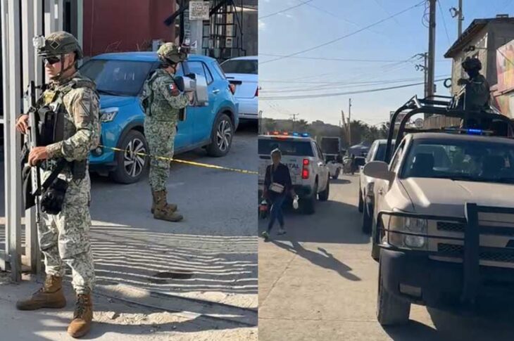 Ejército mexicano en villa del campo de Tijuana. Imágenes: Los ojos de Tijuana.