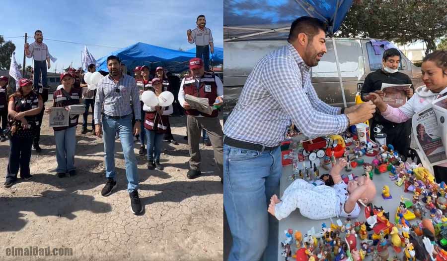 Armando Ayala en un tianguis de Tijuana.