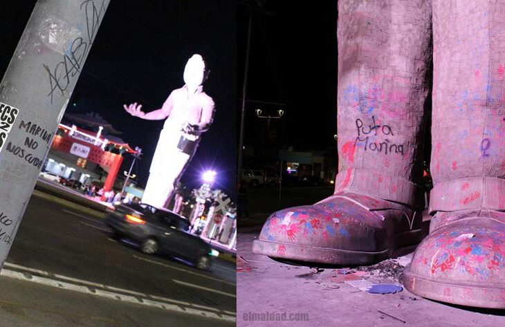 Cochinero chino después de la marcha del 8M.