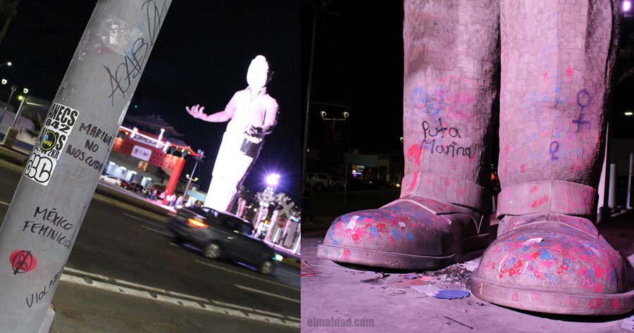 Cochinero chino después de la marcha del 8M.