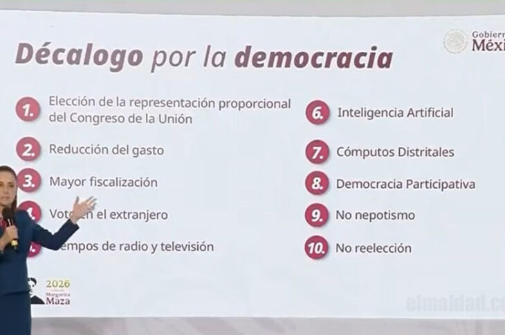 Claudia Sheinbuam presentó el "décalogo" por la democracia.