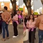 Deudor de pensión alimenticia exhibido en la marcha del 8M.