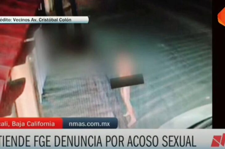 Pervertido captado por cámaras de vecinos.