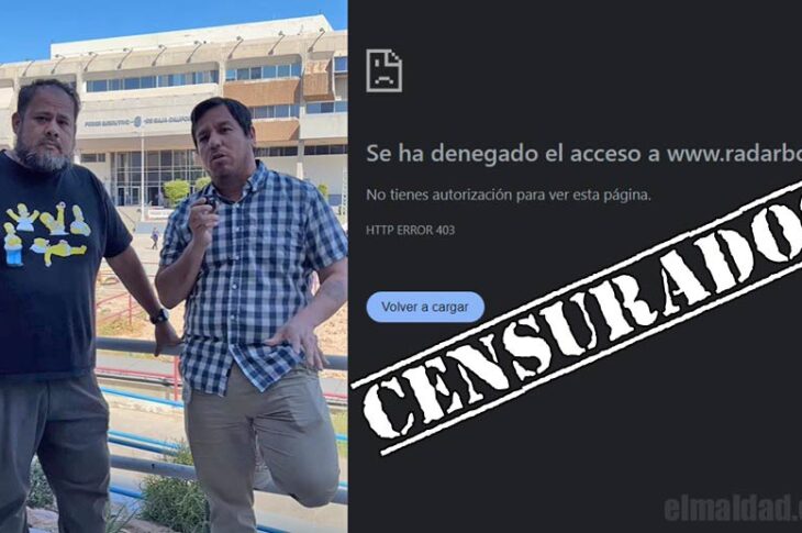 Cristian Torres y Armando Nieblas. Captura de pantalla al acceder al portal de RadarBC.