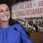 Claudia Sheinbaum y una manifestación por los desaparecidos.