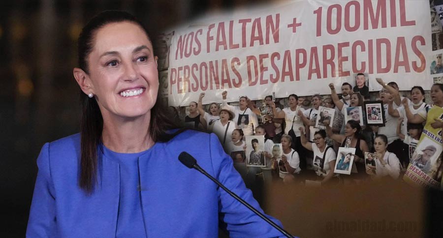 Claudia Sheinbaum y una manifestación por los desaparecidos.