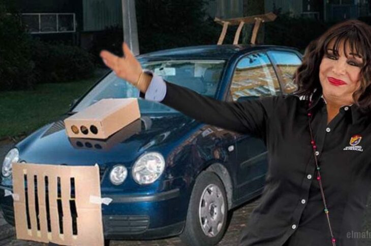 Norma Bustamante y un carro tuneado.