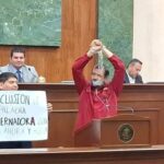 Aliades en el congreso de Morena.