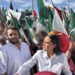 Andy López Beltrán y Ariadna Montiel en Chihuahua. Foto: Paola Gamboa.