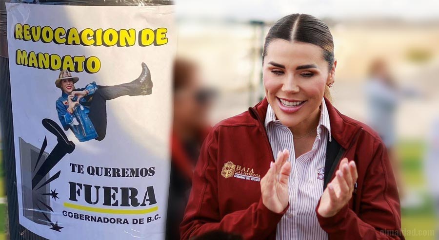 Tabloide en la carne asada de protesta y Marina del Pilar en Tijuana este 5 de mayo.