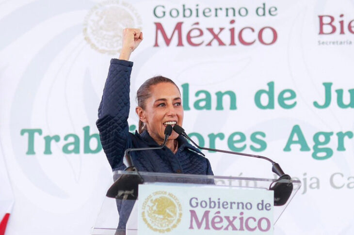 Claudia Sheinbaum en San Quintín.