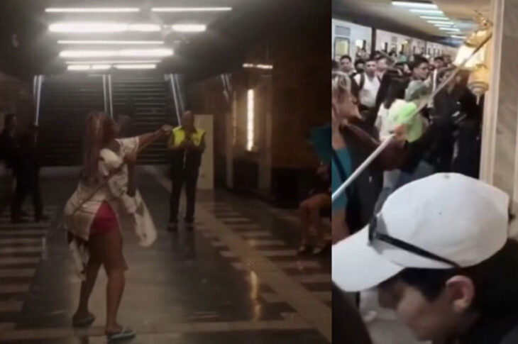 Trans destrozando cosas en el metro.