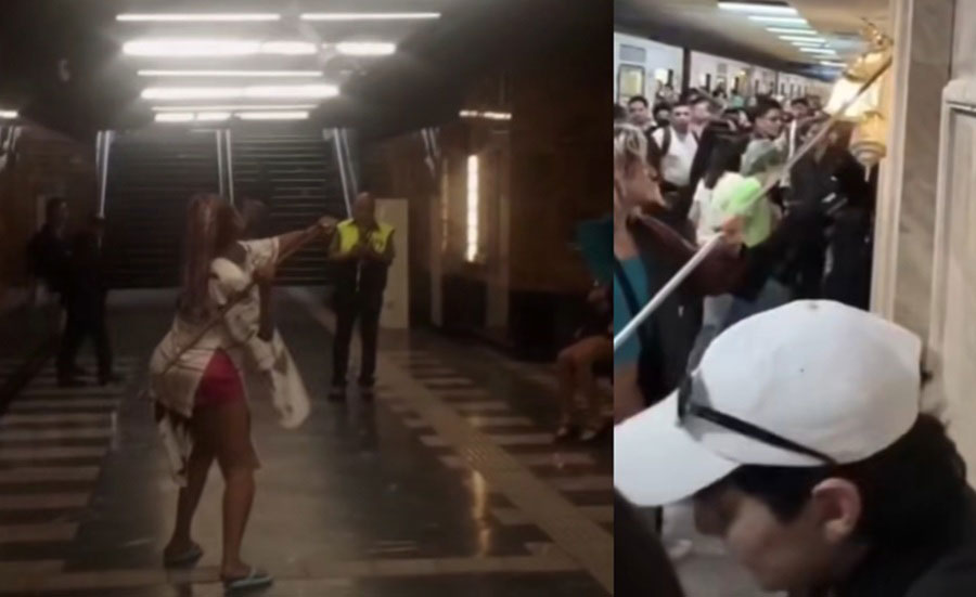 Trans destrozando cosas en el metro.