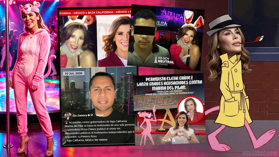 Memes de Marina del Pilar como la Pantera Rosa y notas al respecto.