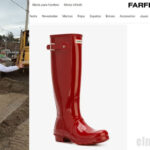 Claudia Agatón en un reel subido el 14 de octubre y una captura de pantalla del sitio Farfetch.
