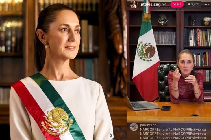 Claudia Sheinbaum en foto oficial y en pleno live.