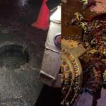 Drenaje de San Pedro residencial tapado por toallitas húmedas.